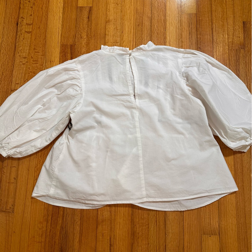 ASOS Puff Sleeve Blouse white Size 8 (#5) - Picture 4 of 9